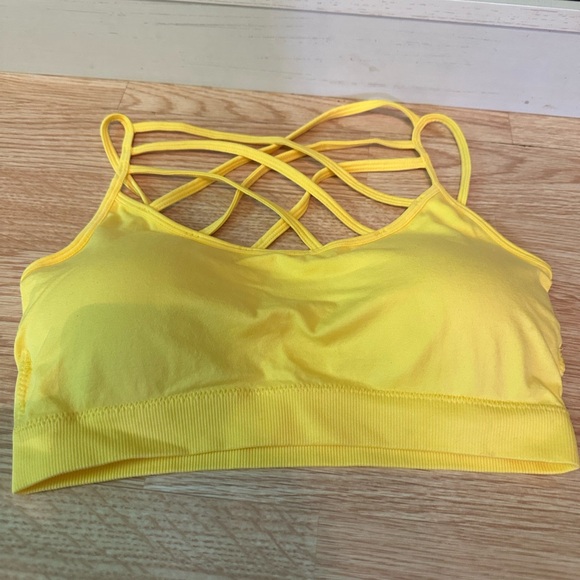 Zenana Outfitters Yellow Strappy Bralette - Picture 1 of 5
